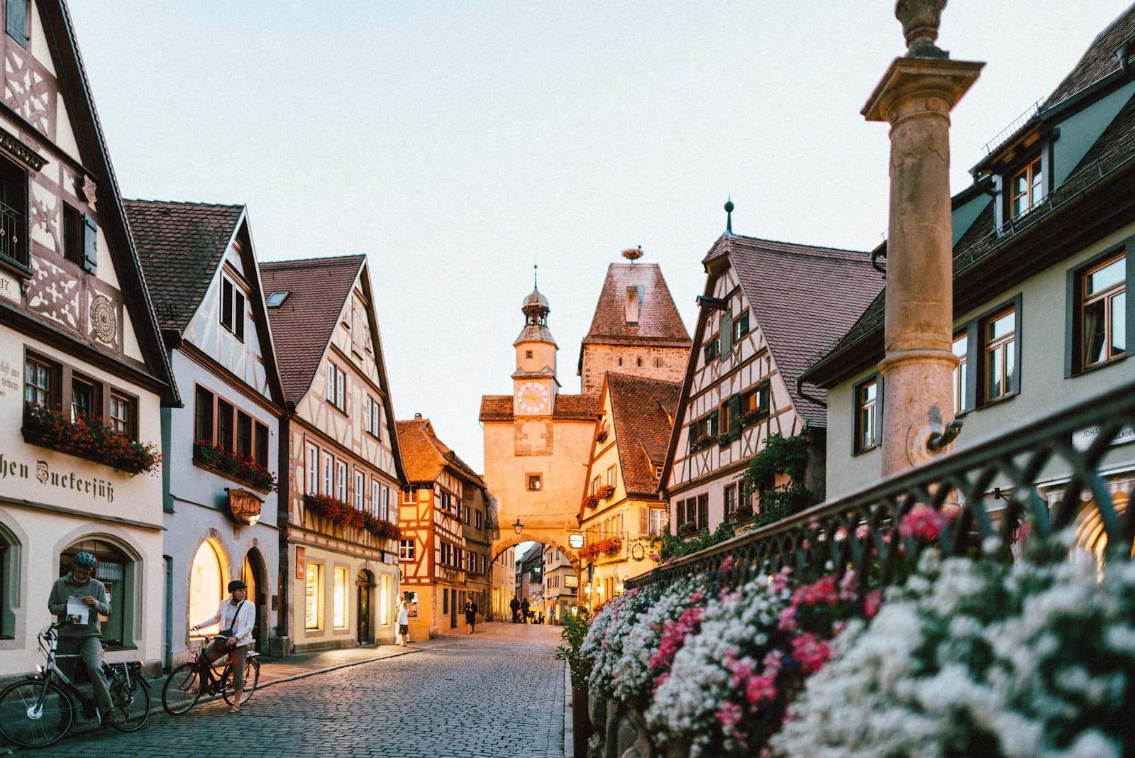 Busy lane in a European old town